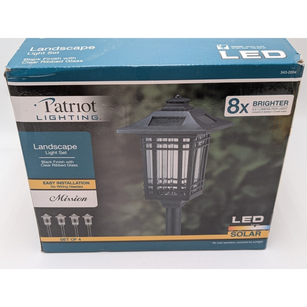Patriot Lighting Outdoor Solar Light Set Landscape Black LED Set of 4